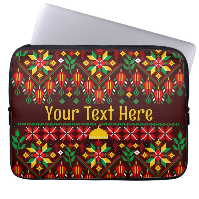 Housse Pour Ordinateur Portable Palestine Tatreez Broderie traditionnelle (Devant)