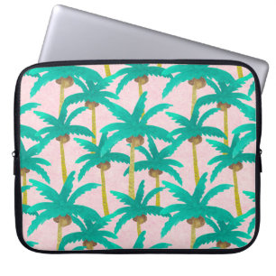 Housse Pour Ordinateur Portable Palmiers tropicaux : Motif d'été d'aquarelle