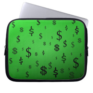 Housse Pour Ordinateur Portable Panneau vert Dollar