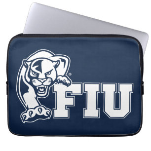 Housse Pour Ordinateur Portable Panthers de la FIU - Logo blanc