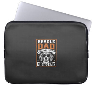 Housse Pour Ordinateur Portable Papa Beagle alimenté par le café et les poils de c