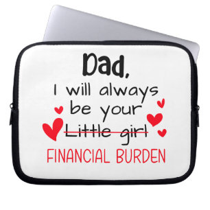 Housse Pour Ordinateur Portable Papa, Je Serai Toujours Votre Petite Fille, Financ