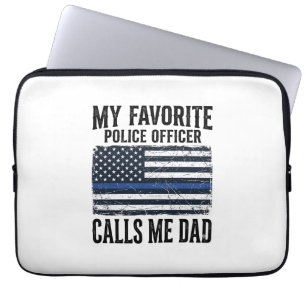 Housse Pour Ordinateur Portable Papa officier de police ligne bleue mince vecteur
