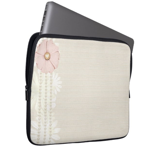 Housse Pour Ordinateur Portable Papier à scandale Beige (Devant droit)