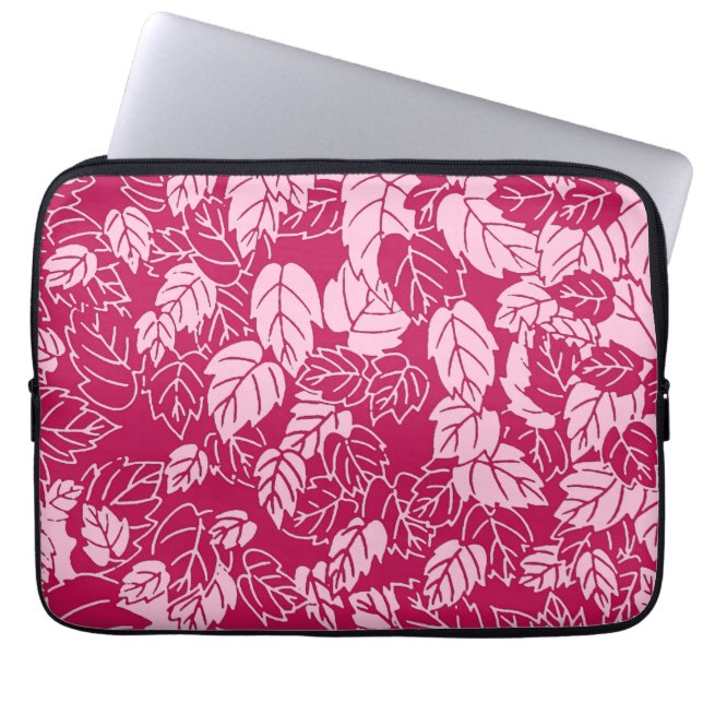 Housse Pour Ordinateur Portable Papier japonais, Fuchsia et rose pâle (Devant)