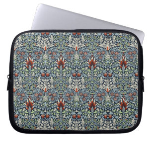 Housse Pour Ordinateur Portable Papier peint floral Morris Navy Blue Snakeshead