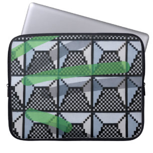 Housse Pour Ordinateur Portable Papier peint noir, vert et noir