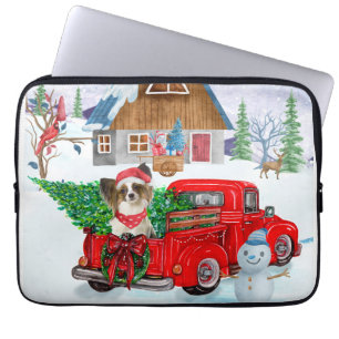 Housse Pour Ordinateur Portable Papillon Chien dans la livraison de Noël Camion Ne