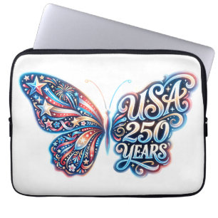 Housse Pour Ordinateur Portable Papillon pour le 250e anniversaire des États-Unis