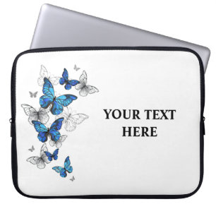 Housse Pour Ordinateur Portable Papillons volants bleus Morpho