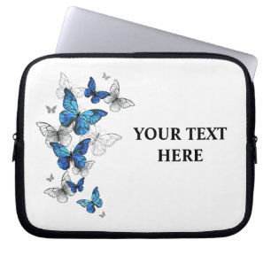 Housse Pour Ordinateur Portable Papillons volants bleus Morpho