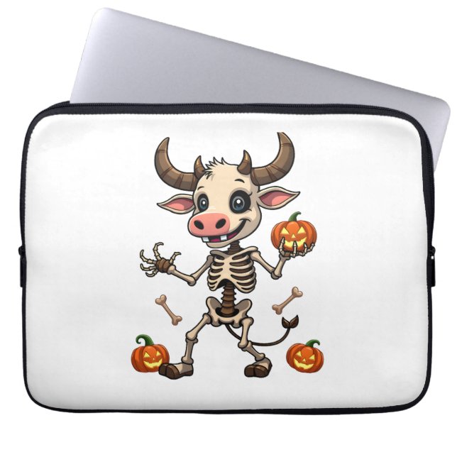 Housse Pour Ordinateur Portable Parade de la vache à squelette (Devant)