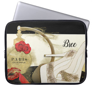 Housse Pour Ordinateur Portable Parfum Paris Parfum Roses Talons & Lèvres