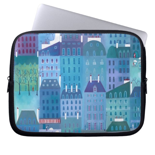 Housse Pour Ordinateur Portable Paris bleu (Devant)