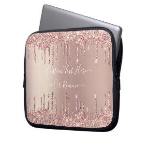 Housse Pour Ordinateur Portable Parties scintillant rose Gold Blush Éclats Texte p