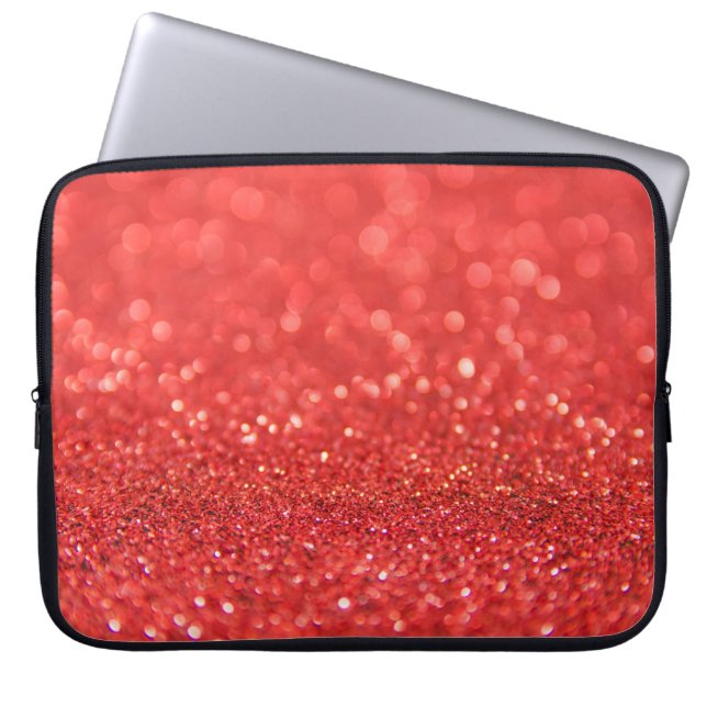 Housse Pour Ordinateur Portable Parties scintillant Rouge Et Bulles (Devant)