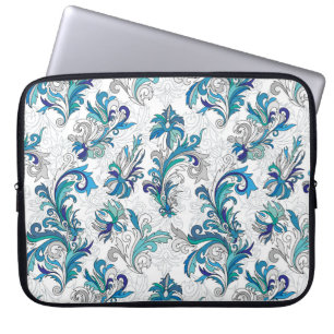 Housse Pour Ordinateur Portable Pastel Floral Doodle Motif Vintage.