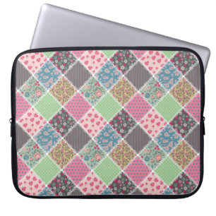Housse Pour Ordinateur Portable Pastel Floral Quilt Carré