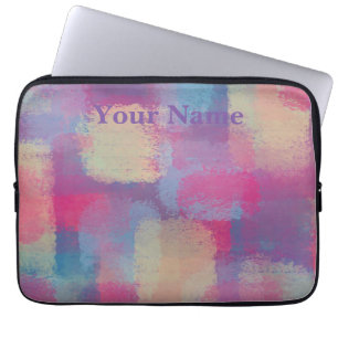 Housse Pour Ordinateur Portable Pastel Patchwork Design abstrait
