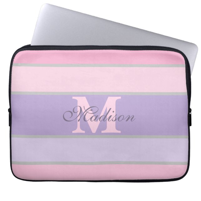 Housse Pour Ordinateur Portable pastel rose et violet (Devant)