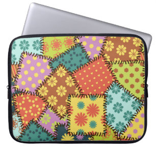 Housse Pour Ordinateur Portable Patchwork Eclectique : Mélange Motif Diverse