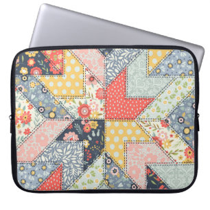Housse Pour Ordinateur Portable Patchwork Floral : Ornement Vintage
