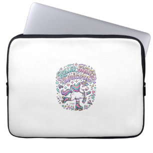 Housse Pour Ordinateur Portable Patins à roulettes Licorne Graphisme de style rétr