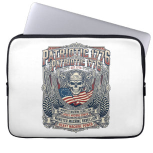 Housse Pour Ordinateur Portable Patriotique 1776 Hors Route Crâne Monster Truck Lo