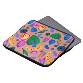 Housse Pour Ordinateur Portable Patrón boho pintado a mano terracota