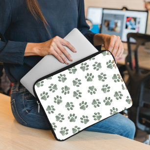 Housse Pour Ordinateur Portable Patrouilles de Doodle, Paws de Chien, Paws Vertes