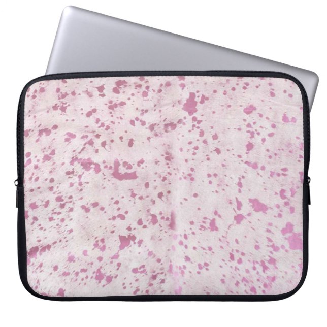 Housse Pour Ordinateur Portable Pays de la vache blanche et rose Ouest (Devant)