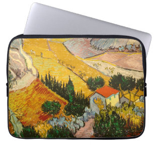 Housse Pour Ordinateur Portable Paysage avec Maison et PloughmaVincent van Gogh