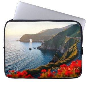 Housse Pour Ordinateur Portable Paysage côtier au coucher du soleil – Dramatique d