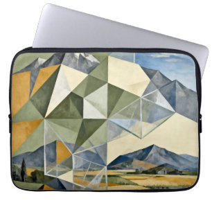 Housse Pour Ordinateur Portable Paysage de montagne abstrait géométrique