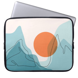 Housse Pour Ordinateur Portable Paysage de montagne Abstrait, paysage plat ba