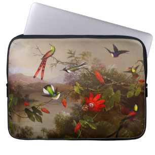 Housse Pour Ordinateur Portable Paysage tropical avec dix colibris