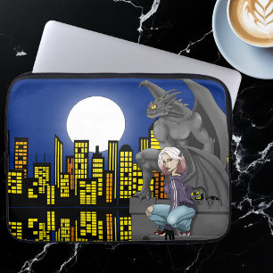 Housse Pour Ordinateur Portable Paysage urbain de fantasy urbaine de Gargouille