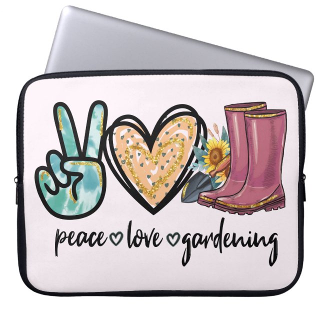 Housse Pour Ordinateur Portable Peace Love Gardening (Devant)