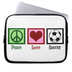 Housse Pour Ordinateur Portable Peace Love Soccer