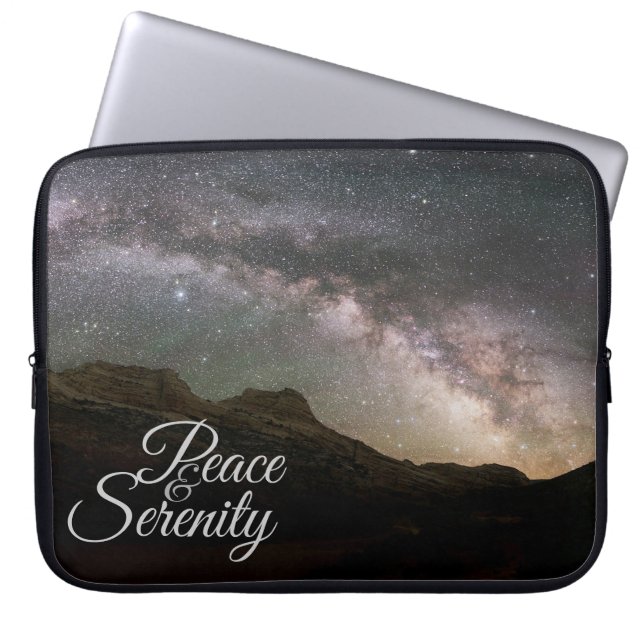 Housse Pour Ordinateur Portable Peace & Serenity Mountain Night Sky (Devant)