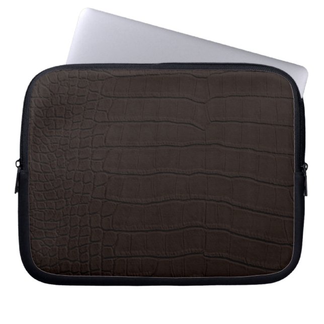 Housse Pour Ordinateur Portable Peau de crocodile Brown (Devant)