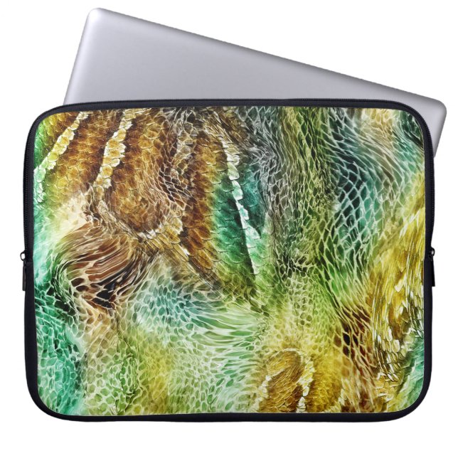 Housse Pour Ordinateur Portable Peau de serpent : Texture Arrière - plan exotique (Devant)