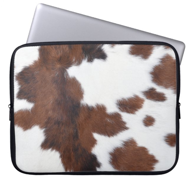 Housse Pour Ordinateur Portable peau de vache blanc (Devant)
