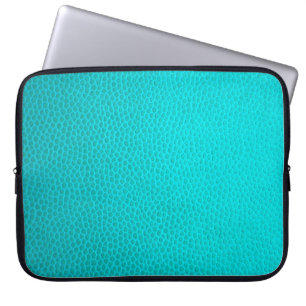 Housse Pour Ordinateur Portable peau en cuir turquoise texture peau