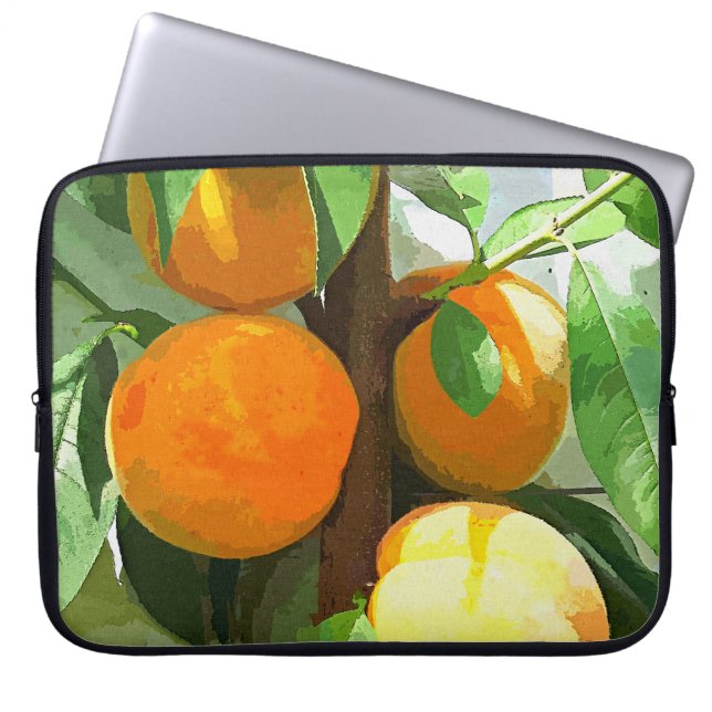 HOUSSE POUR ORDINATEUR PORTABLE PÊCHES (Devant)