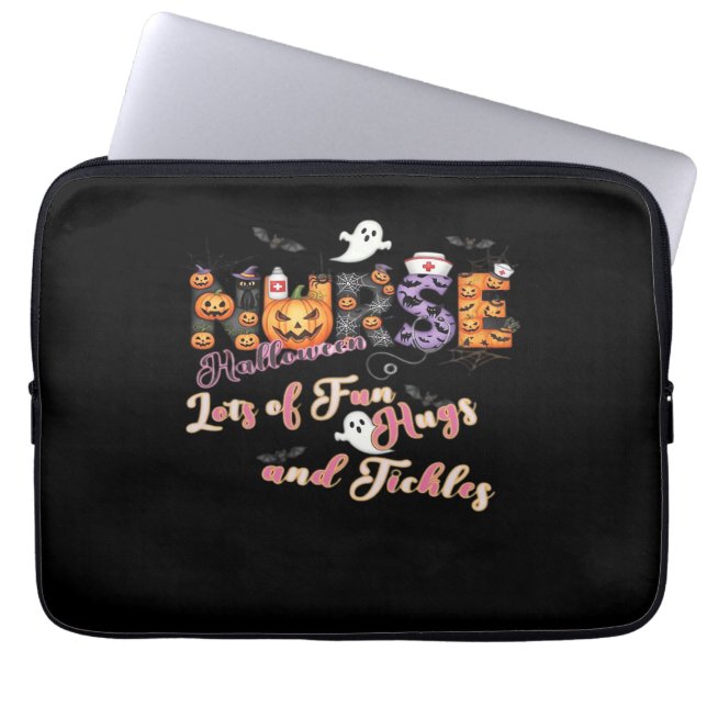 Housse Pour Ordinateur Portable Pédiactrics Infirmière Amusement Halloween Design  (Devant)