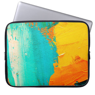 Housse Pour Ordinateur Portable Peinture à l'huile dessinée à la main. arrière - p