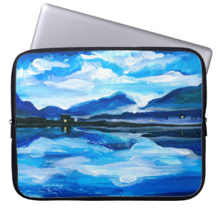 Housse Pour Ordinateur Portable Peinture à l'huile du crépuscule sur le lac de mon