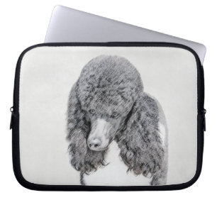 Housse Pour Ordinateur Portable Peinture à paille noire standard - Art du chien