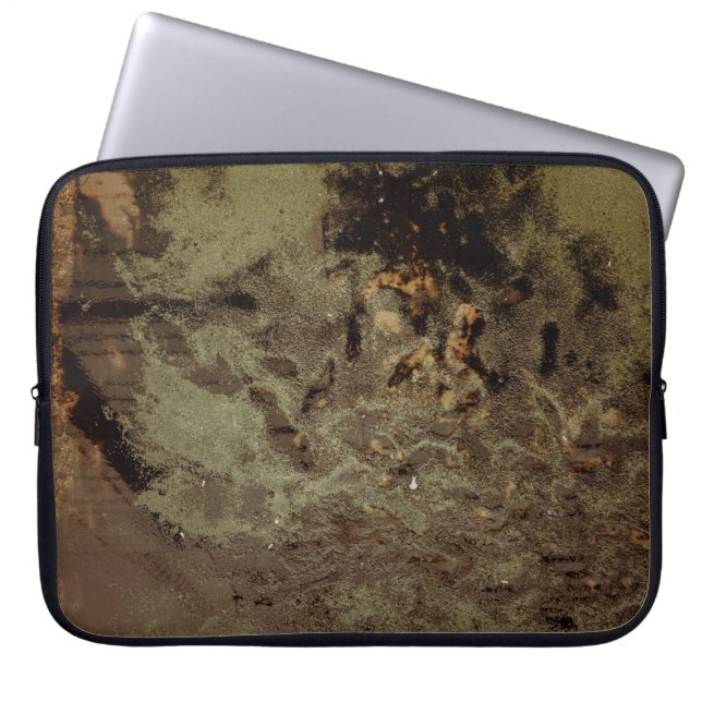 Housse Pour Ordinateur Portable Peinture abstraite Brown et noire (Devant)
